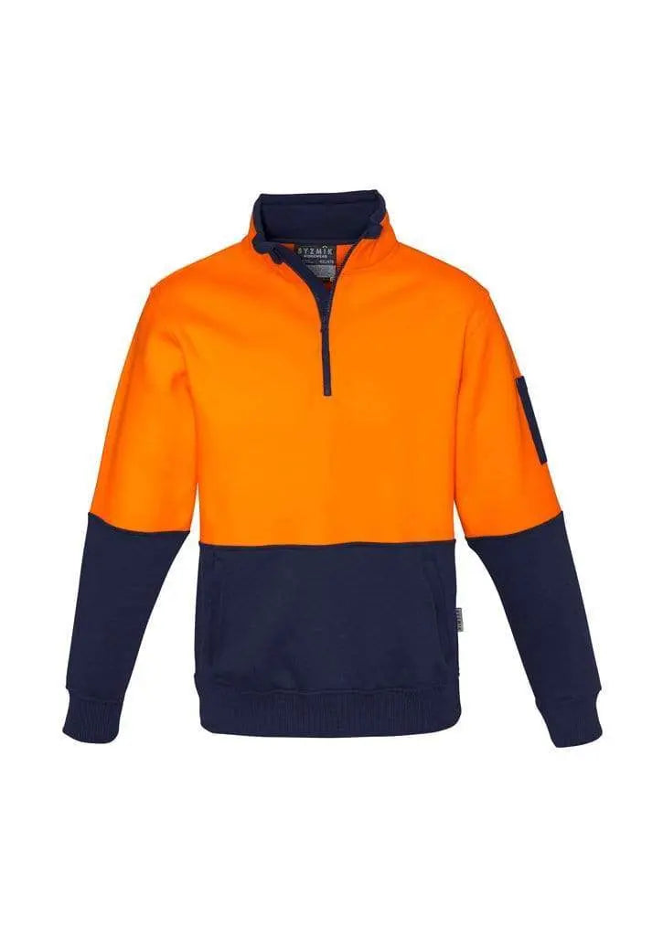 Syzmik Workwear Unisex Hi Vis Half Zip Pullover ZT476 Work Wear Syzmik XXS Orange/Navy